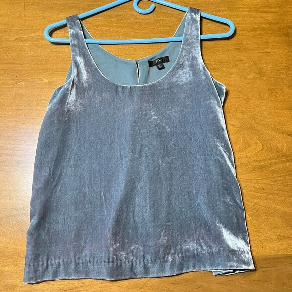J.CREW Tops - J Crew Womens Velvet Tank Top J4925 sz 00/XXS Elegant Fairy Grunge Silver Gray
